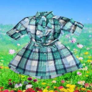 Girls Plaid Tunic Top Shirt (M 7-8)